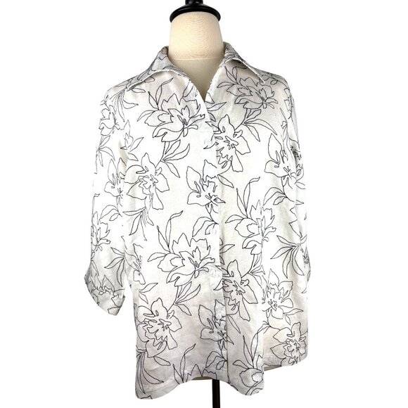 NWOT Embroidered Boho Jones of New York Signature Woman's Blouse, Size 2X - Picture 2 of 12